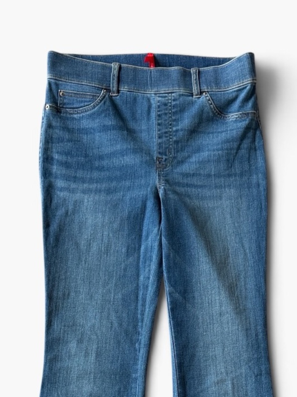 SPANX Flare Jeans Indigo Pull On Shaping Denim Size L - Picture 4 of 11